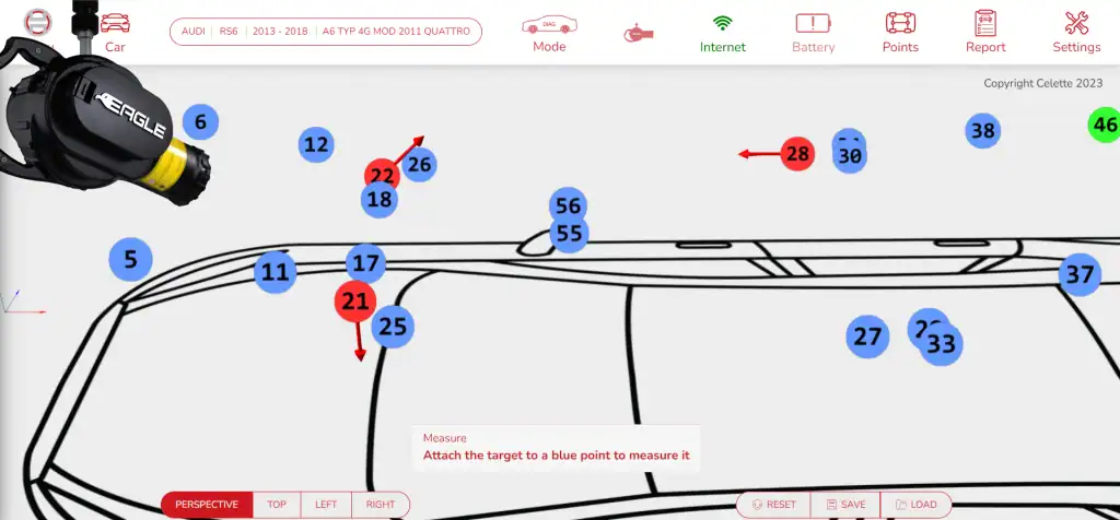 Mesures Eagle avec la base de données de réparation de véhicules AI Webtools
