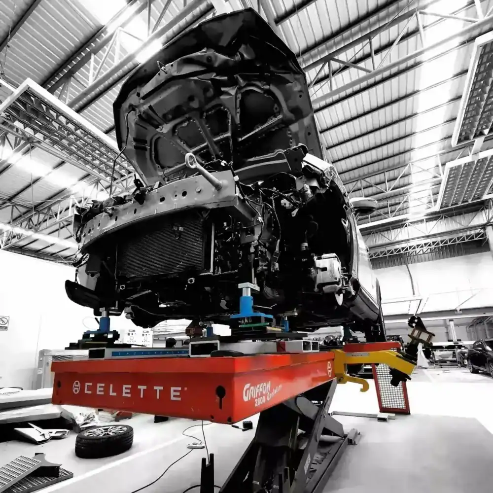 car repair on frame machine